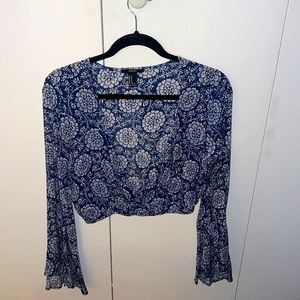 Blue Floral Blouse